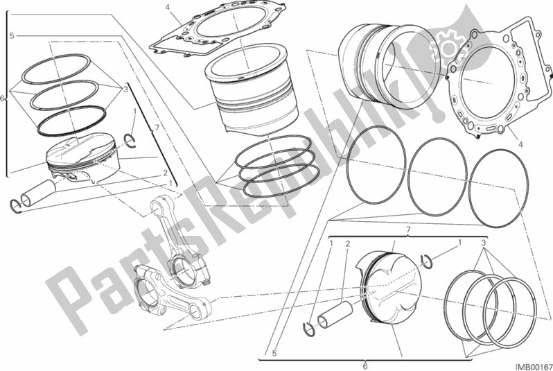 All parts for the Cylinder - Piston of the Ducati Superbike 1199 Panigale S Tricolore 2012